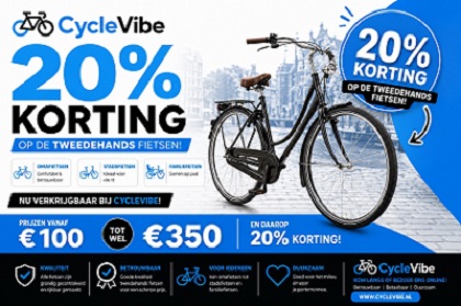20% korting op een tweedehands fiets
